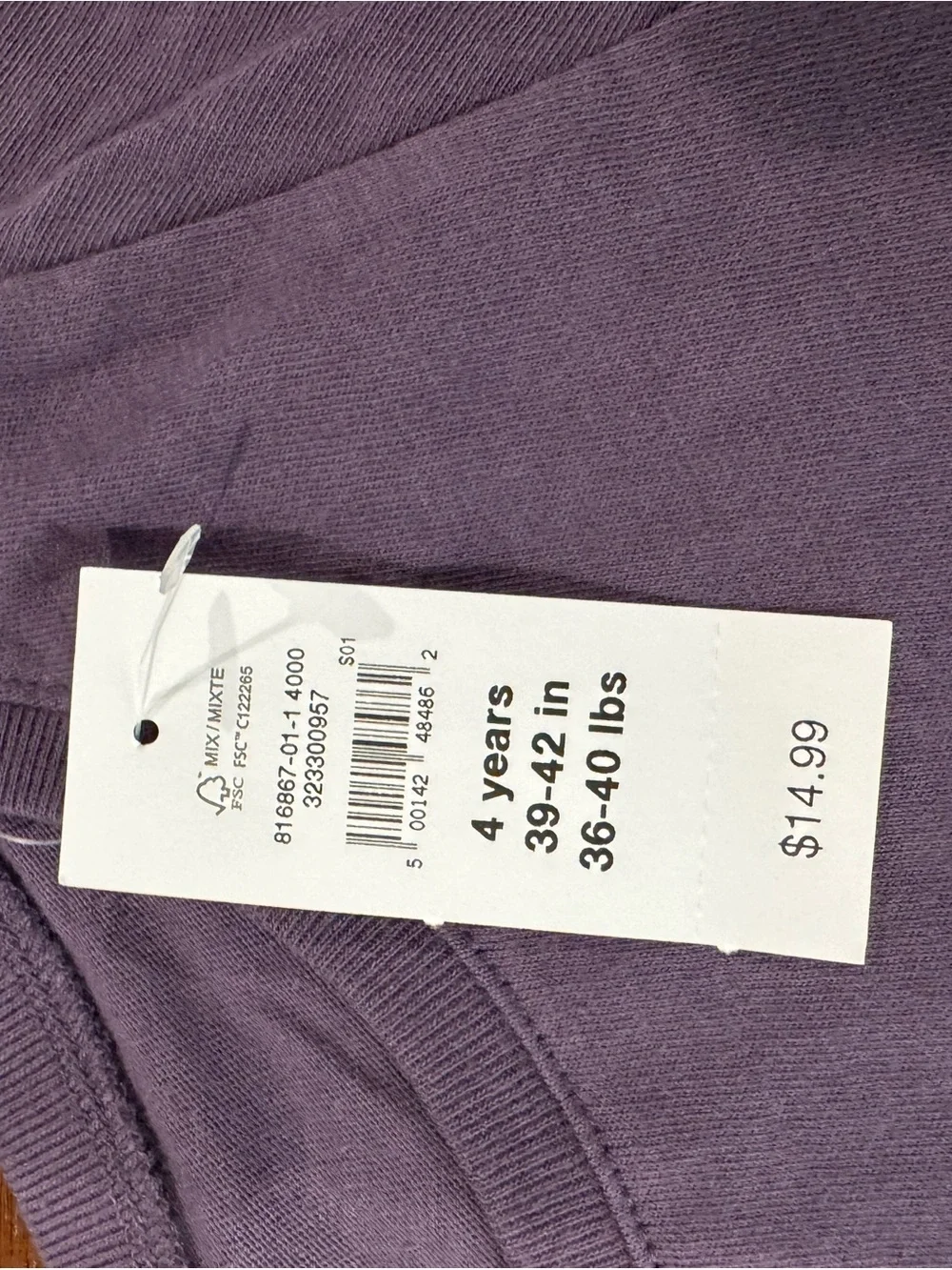 GAP Purple Tee with Pink and White Bow Graphic
